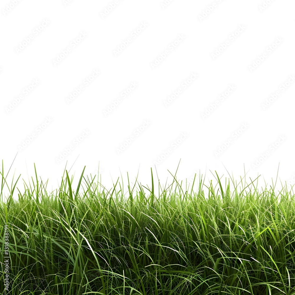 Lush Green Grass with Dew Drops Illuminated by Morning Sunlight Lush Green Grass with Dew Drops Illuminated by Morning Sunlight