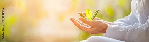 Comprehensive Physical Therapy and Holistic Wellness for a Balanced Life, A person holding a small green leaf in a serene outdoor setting.