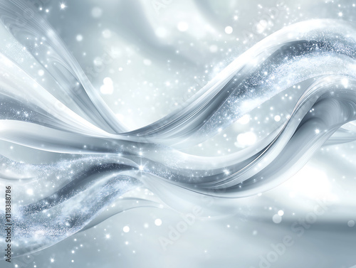 Elegant Silver Waves Abstract Background Design