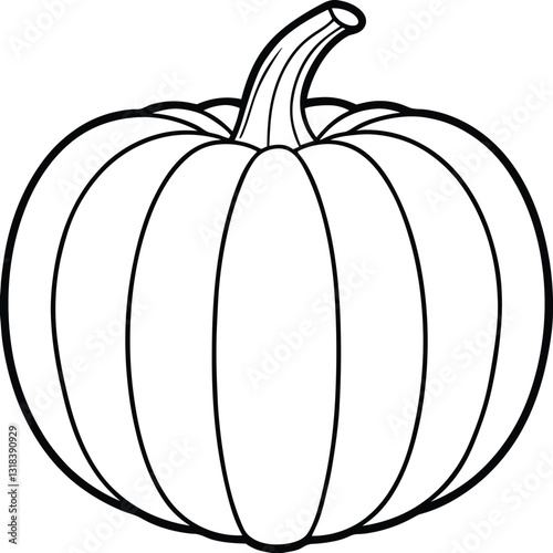 Pumpkin Outline Vector Illustration – Perfect for Fall, Autumn, and Halloween Designs