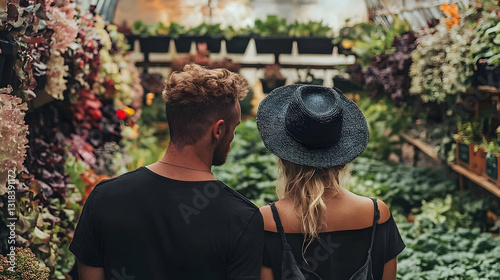 Couple Exploring Vibrant Plant Market