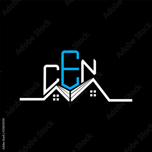 CEN Real State logo design, CEN simple and modern logo. CEN luxurious alphabet design
