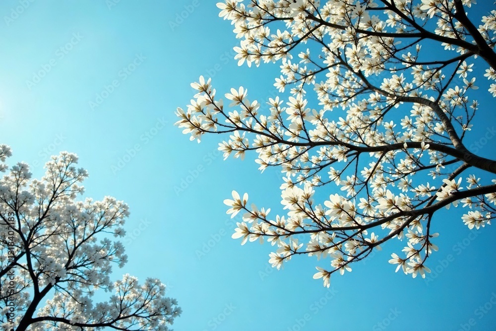 tree's delicate leaves against a clear blue sky, trees, peaceful tree's delicate leaves against a clear blue sky, trees, peaceful