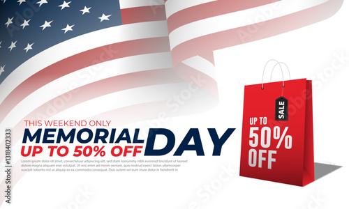 Memorial Day Sales Background vector illustration