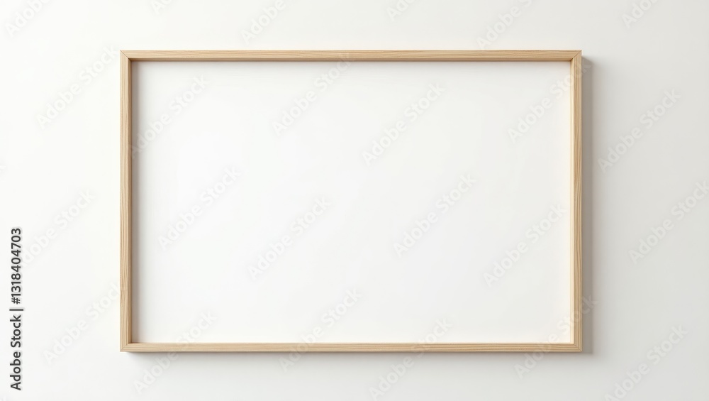 Landscape large, wooden frame mockup featuring a passe-partout against a white wall. Poster mockup. Clean, modern, minimal frame. Empty frame in indoor interior, ready for displaying text or product. Landscape large, wooden frame mockup featuring a passe-partout against a white wall. Poster mockup. Clean, modern, minimal frame. Empty frame in indoor interior, ready for displaying text or product.