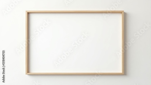 Wallpaper Mural Landscape large, wooden frame mockup featuring a passe-partout against a white wall. Poster mockup. Clean, modern, minimal frame. Empty frame in indoor interior, ready for displaying text or product. Torontodigital.ca