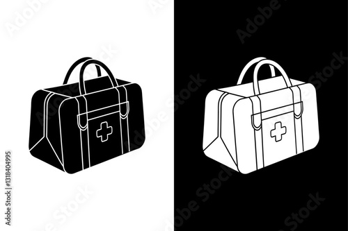 Classic Doctor’s Bag Silhouette Clean Vector for Pharmacy & Emergency Themes.