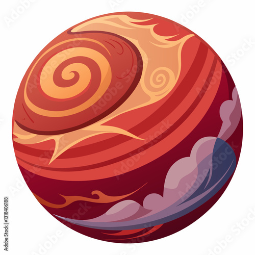 gigantic gas planet with swirling storm patterns