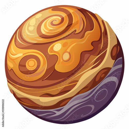 gigantic gas planet with swirling storm patterns