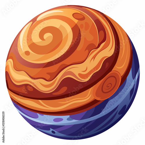 gigantic gas planet with swirling storm patterns