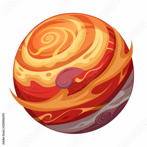 gigantic gas planet with swirling storm patterns