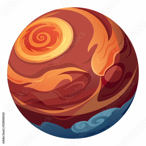 gigantic gas planet with swirling storm patterns