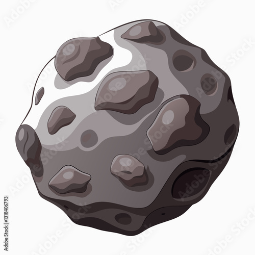 rocky asteroid with a cratered surface