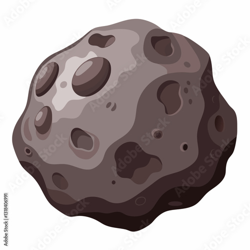 rocky asteroid with a cratered surface