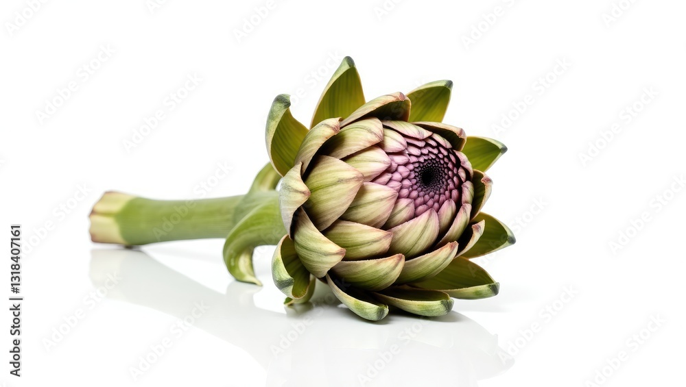 Obraz premium Artichoke on a white background without other elements.