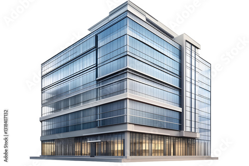 3D Modern High-Rise Office Building