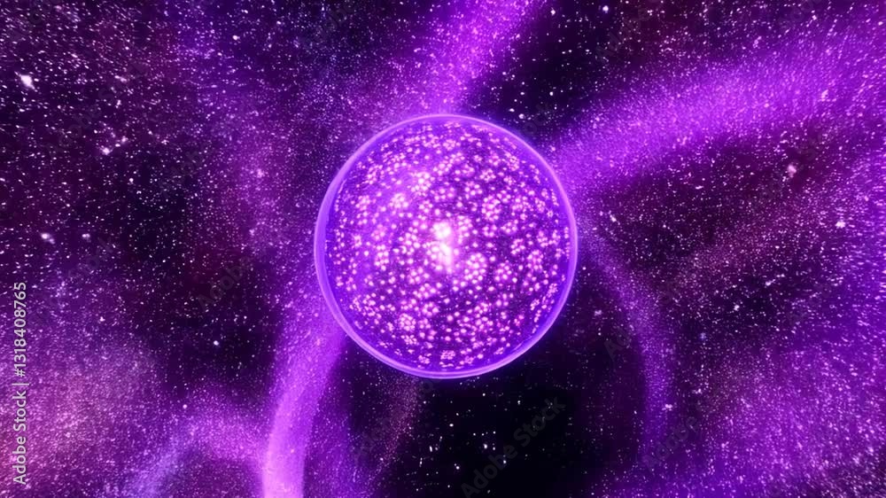 a mesmerizing illustration of a celestial sphere radiating energy in a cosmic expanse