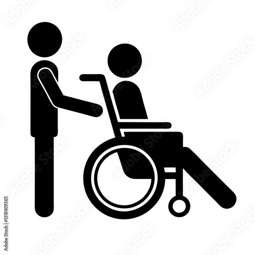 disabled person on wheelchair vector icon illustration