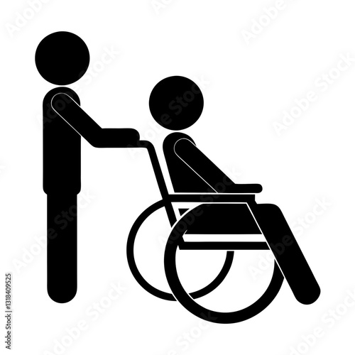 disabled person on wheelchair vector icon illustration