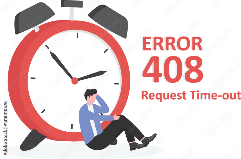An illustration for page 408 Error with a businessman looking at businessman hand watch
An illustration for page 408 Error with a businessman looking at businessman hand watch