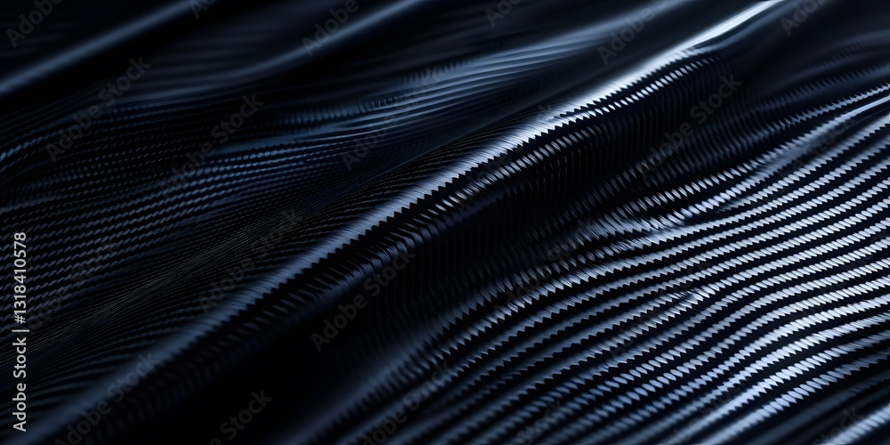 Naklejka premium Abstract Close-Up of Wavy Textured Dark Fabric for Background Use