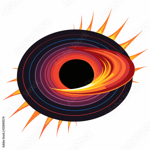 black hole with a glowing event horizon