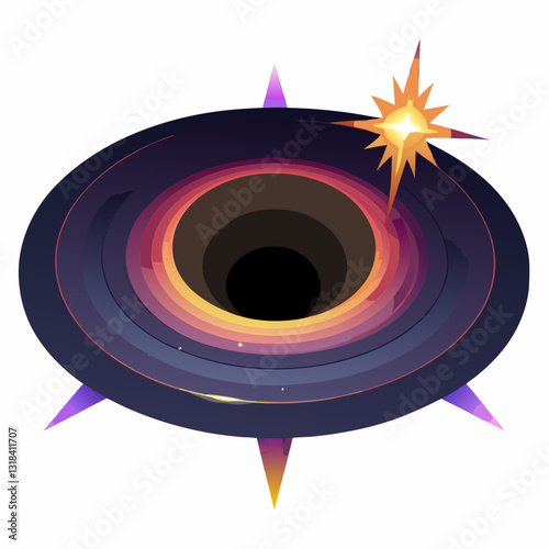 black hole with a glowing event horizon