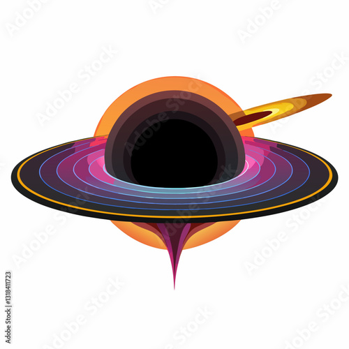 black hole with a glowing event horizon
