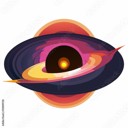 black hole with a glowing event horizon