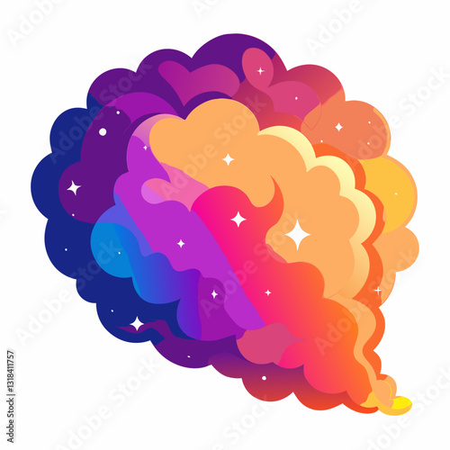 expanding nebula cloud with vibrant color gradient