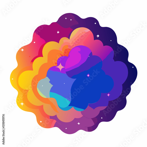 expanding nebula cloud with vibrant color gradient