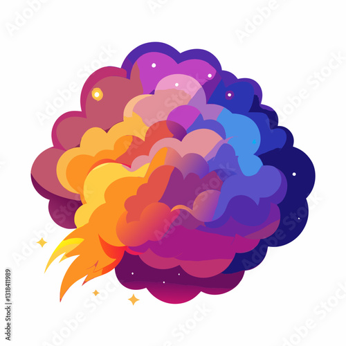 expanding nebula cloud with vibrant color gradient