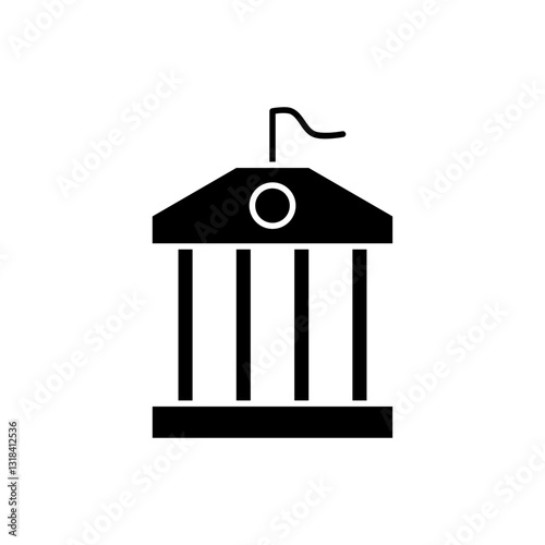 Government building solid icon design. 