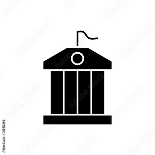 Government building solid icon design. 
