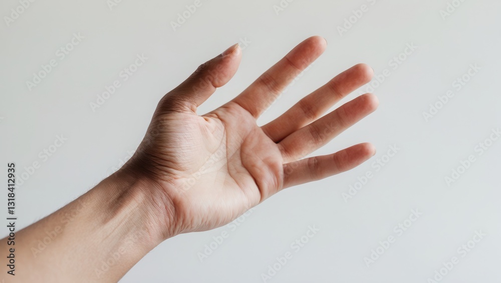Close-up of a grabbing hand gesture against a white background. Hand. Close-up of a grabbing hand gesture against a white background. Hand.
