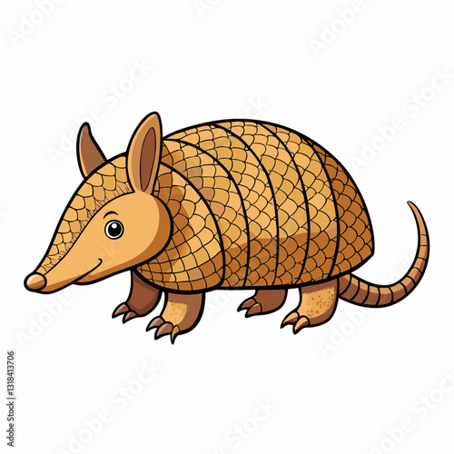 vector illustration of cartoon armadillo