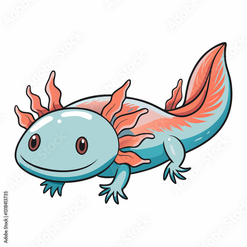 axolotl cartoon vector