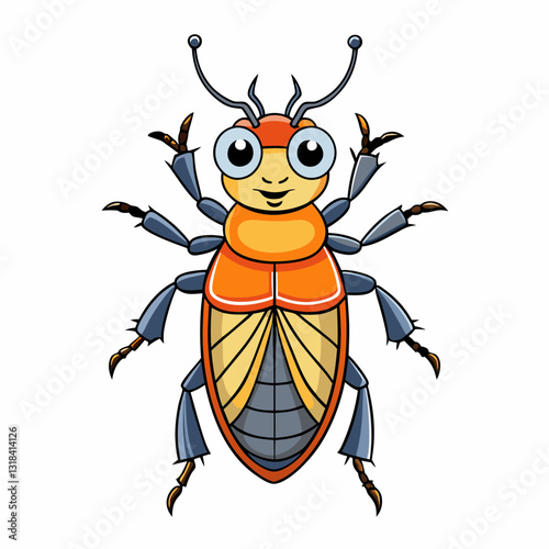 cartoon beetle vector illustration