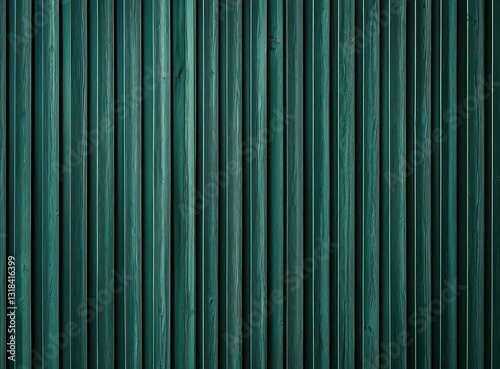 Vertical deep green wooden slats create a lush, elegant backdrop for a modern setting.