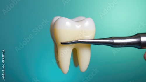 Dental equipment grasping an extracted tooth