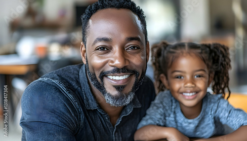 A Loving Father and Daughter Share a Heartwarming Moment Indoors with Smiles