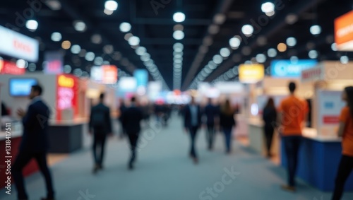 Wallpaper Mural Defocused bokeh lights backdrop of an exhibition, concept of a business show. Torontodigital.ca