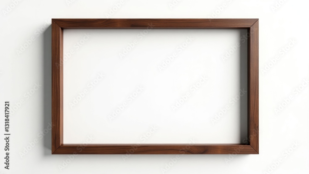 Dark brown wooden frame on a white background, isolated. Dark brown wooden frame on a white background, isolated.