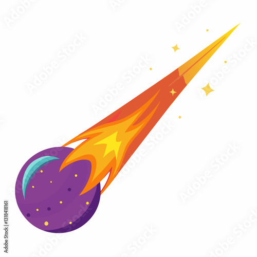 interstellar comet with a long  glowing tail