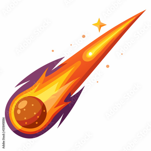 interstellar comet with a long  glowing tail