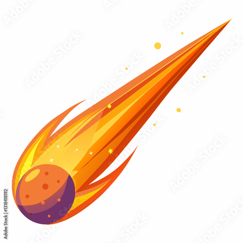 interstellar comet with a long  glowing tail