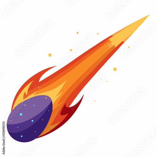 interstellar comet with a long  glowing tail