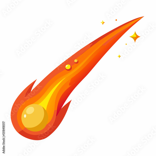 interstellar comet with a long  glowing tail