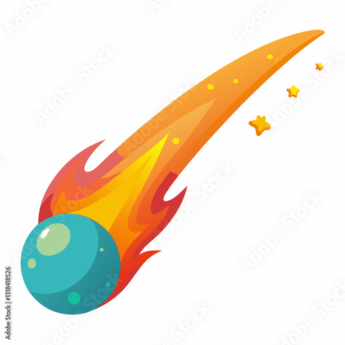 interstellar comet with a long  glowing tail