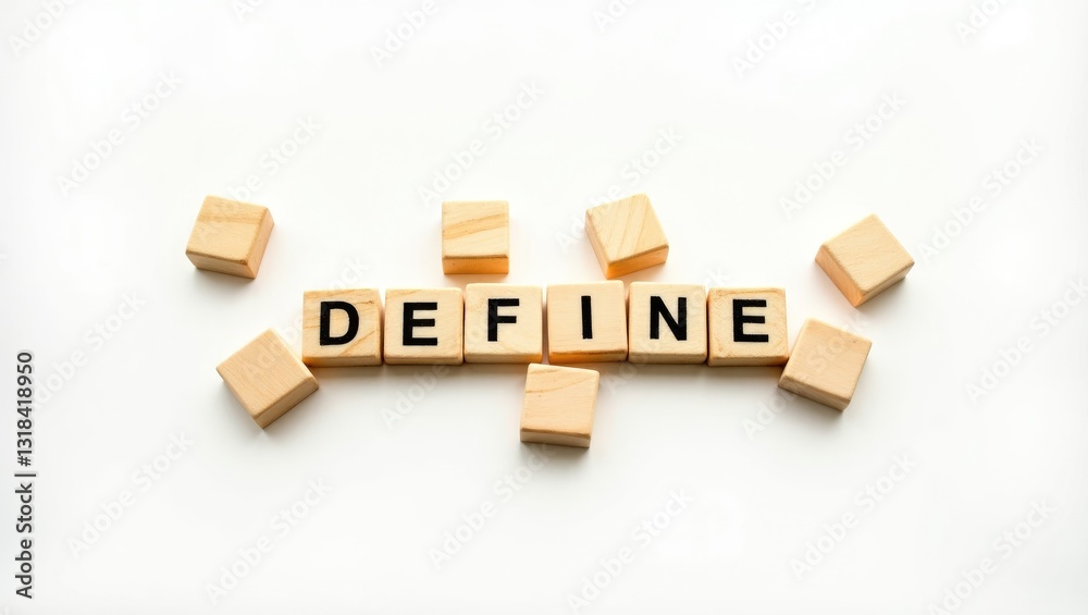 Obraz premium Word defined using wooden cubes